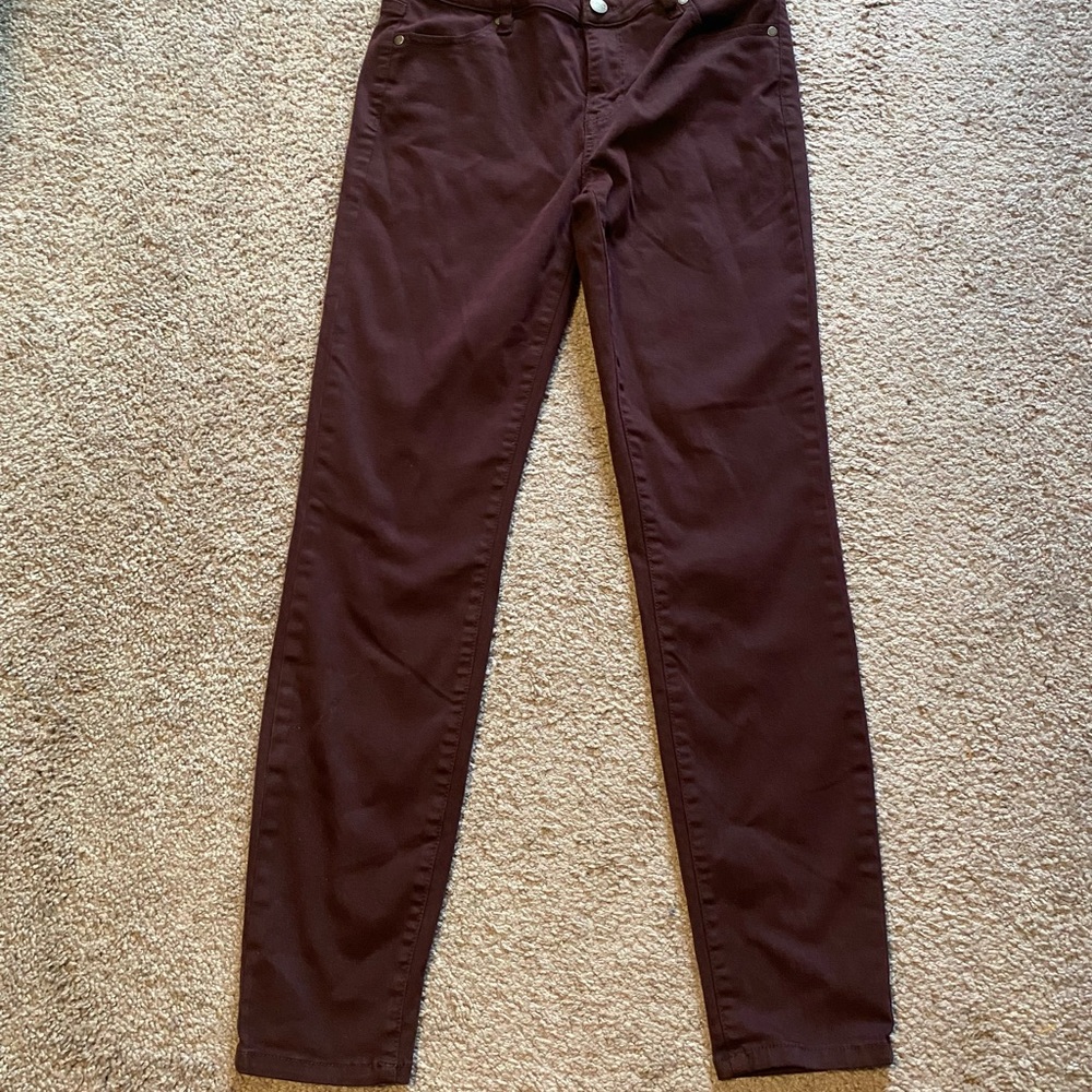 Buffalo David Bitton Mid Rise Maroon Stretch Skinny jeans